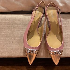 MK kitten sling heels
